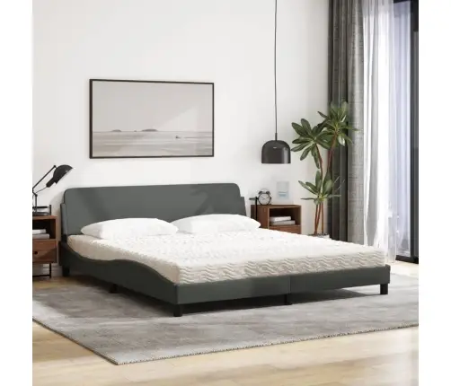 Lova Su Čiužiniu, Dover, Tamsiai Pilkos Spalvos, 180X200cm Audinys