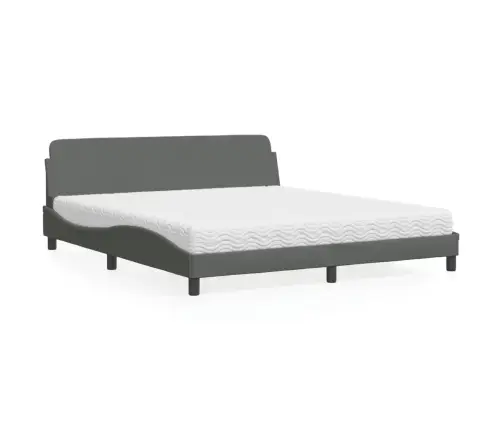 Lova Su Čiužiniu, Dover, Tamsiai Pilkos Spalvos, 180X200cm Audinys