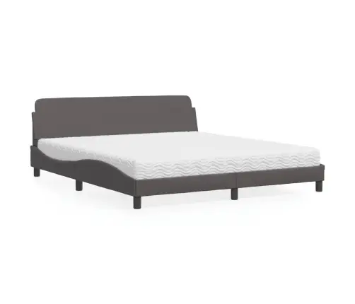 Voodi Madratsiga Dover, Hall, 180X200 cm Kunstnahk