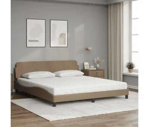 Gulta Ar Matraci, Dover, Kapučīno, 180X200 Cm, Mākslīgā Āda Vidaxl