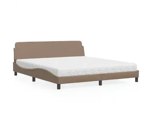Gulta Ar Matraci, Dover, Kapučīno, 180X200 Cm, Mākslīgā Āda Vidaxl