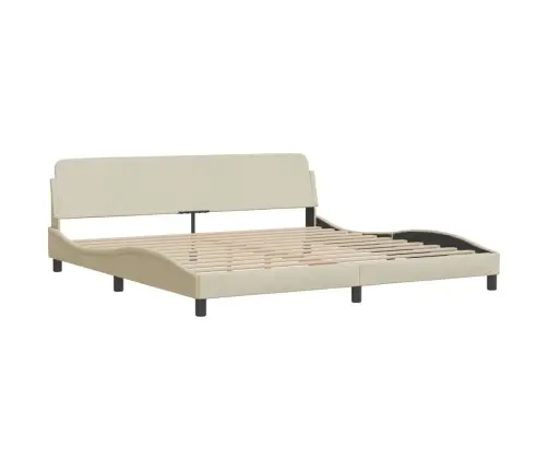 Gulta Ar Matraci, Krēmkrāsas Audums, 200X200 Cm Vidaxl