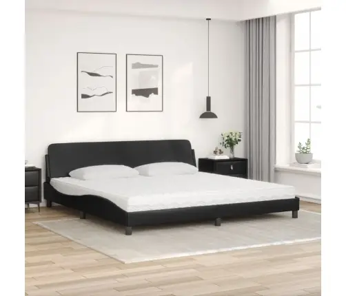 Voodi Madratsiga Dover, Must, 200 X 200 cm Kunstnahk