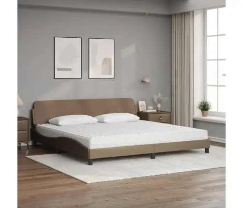 Gulta Ar Matraci, Kapučīno, 200X200 Cm, Mākslīgā Āda Vidaxl Gulta Ar Matraci, Kapučīno, 200X200 Cm, Mākslīgā Āda Vidaxl