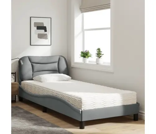 Lova Su Čiužiniu, Hvar, Šviesiai Pilkos Spalvos, 90X200cm Audinys