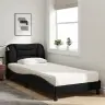 Gultas Rāmis Ar Matraci, Melns, 90X200 Cm, Audums Vidaxl Gultas Rāmis Ar Matraci, Melns, 90X200 Cm, Audums Vidaxl