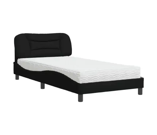 Gultas Rāmis Ar Matraci, Melns Audums, 100X200 Cm Vidaxl