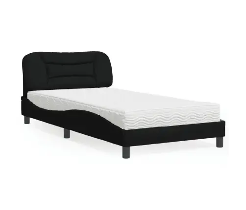 Gultas Rāmis Ar Matraci, Melns Audums, 100X200 Cm Vidaxl
