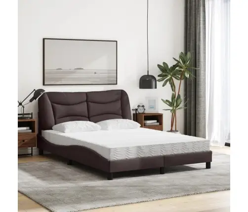 Gulta Ar Matraci, Hvar, Tumši Brūna, 120X200 Cm, Audums Vidaxl