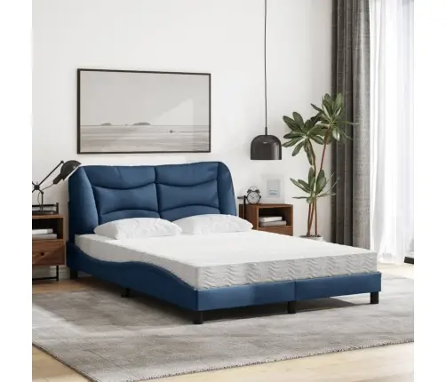 Gulta Ar Matraci, Zils Audums, 140X190 Cm Vidaxl