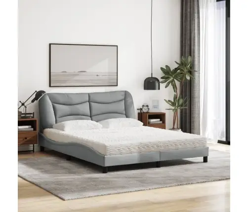 Voodi Madratsiga Hvar, Helehall, 160X200 cm Kangas