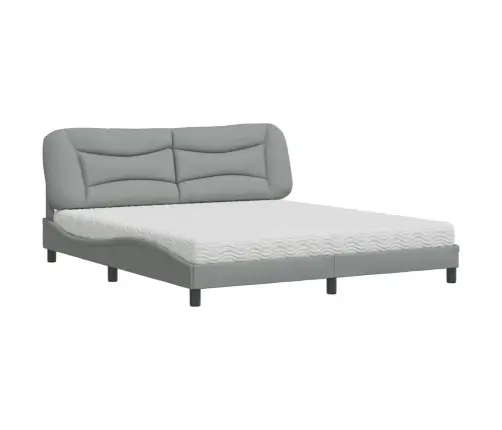 Voodi Madratsiga Hvar, Helehall, 180X200 cm Kangas