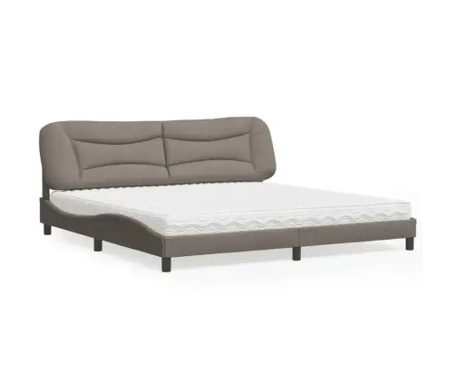 Gulta Ar Matraci, Pelēkbrūns, 200X200 Cm, Audums Vidaxl