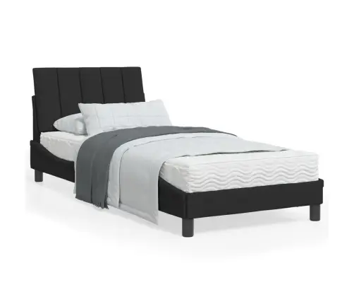 Gulta Ar Matraci, Melna Samts, 90X200 Cm Vidaxl