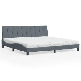 Gulta Ar Matraci, Hanko, Tumši Pelēka Samts, 200X200 Cm Vidaxl