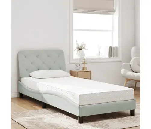 Gulta Ar Matraci, Gaiši Pelēks Samts, 80X200 Cm Vidaxl