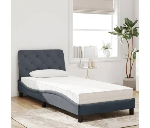 Voodi Madratsiga, Tumehall, 90X200 cm Samet