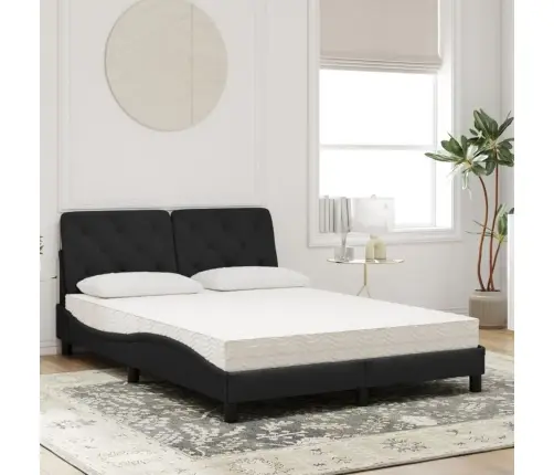 Lova Su Čiužiniu, Juodos Spalvos, 140X190cm Aksomas