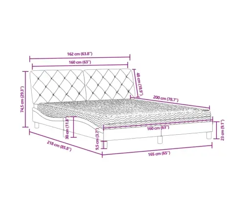 Lova Su Čiužiniu, Tamsiai Žalios Spalvos, 160X200cm Aksomas
