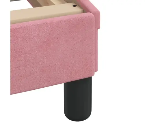 Lova Su Čiužiniu, Rožinės Spalvos, 200X200cm Aksomas