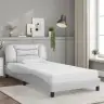 Gulta Ar Matraci, Balta, 100X200 Cm, Mākslīgā Āda Vidaxl Gulta Ar Matraci, Balta, 100X200 Cm, Mākslīgā Āda Vidaxl
