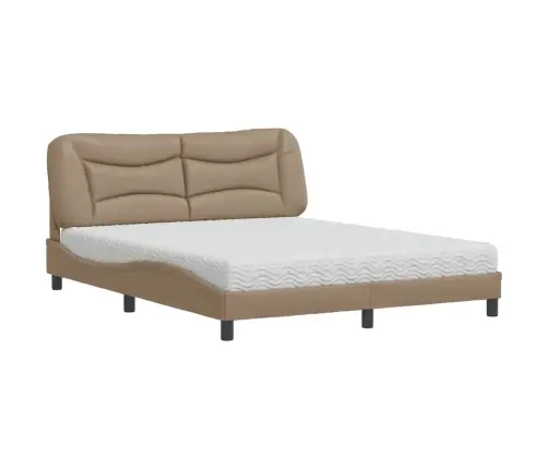 Lova Su Čiužiniu, Hvar, Kapučino Spalvos, 160X200cm Dirbtinė Oda