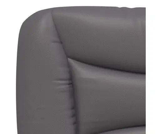 Gulta Ar Matraci, Pelēka, 200X200 Cm, Mākslīgā Āda Vidaxl