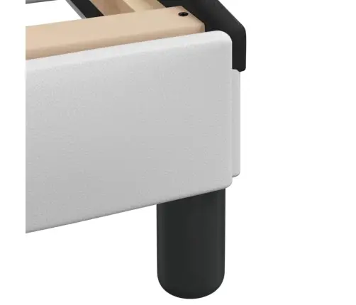 Gulta Ar Matraci, Balta Ar Melnu, 100X200 Cm, Mākslīgā Āda Vidaxl