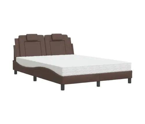 Lova, Viana, Su Čiužiniu, Rudos Spalvos, 140X190cm Dirbtinė Oda