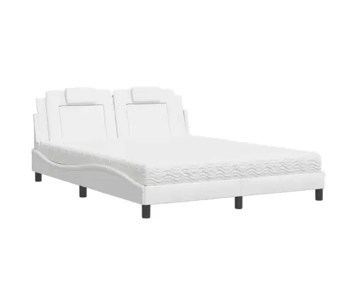 Lova, Viana, Su Čiužiniu, Baltos Spalvos, 160X200cm Dirbtinė Oda