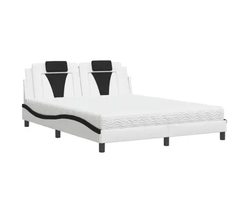 Lova, Viana, Su Čiužiniu, Balta Ir Juoda, 160X200cm Dirbtinė Oda