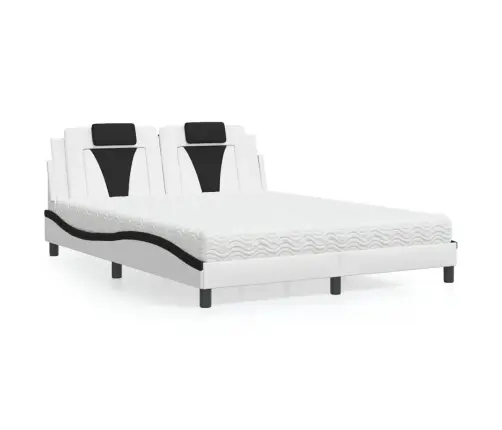 Lova, Viana, Su Čiužiniu, Balta Ir Juoda, 160X200cm Dirbtinė Oda