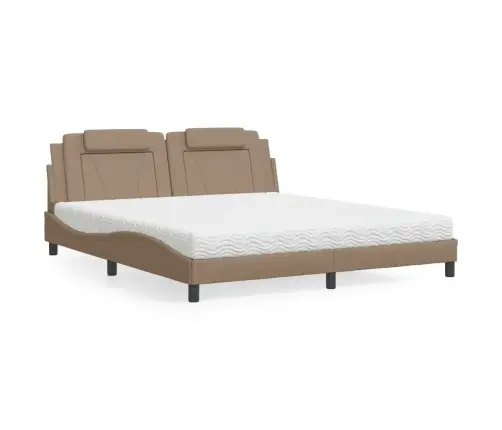 Voodi Viana Koos Madratsiga, Cappuccino, 180X200 cm Kunstnahk