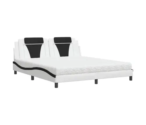 Lova, Viana, Su Čiužiniu, Balta Ir Juoda, 180X200cm Dirbtinė Oda