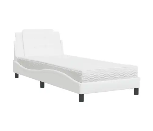 Voodiraam Ilma Madratsita Zadar, Valge, 90X200 cm Kunstnahk