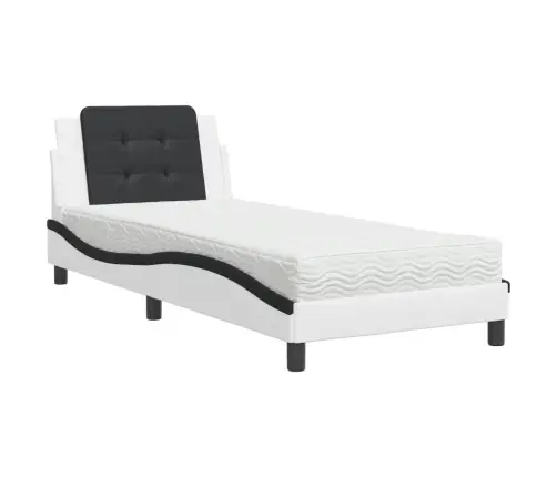 Lovos Rėmas Be Čiužinio, Zadar, Balta Ir Juoda, 90X200cm Dirbtinė Oda