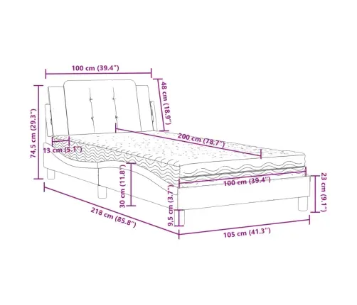 Lovos Rėmas Be Čiužinio, Zadar, Baltos Spalvos, 100X200cm Dirbtinė Oda