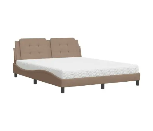 Gulta Ar Matraci, Kapučīno, 160X200 Cm, Mākslīgā Āda Vidaxl