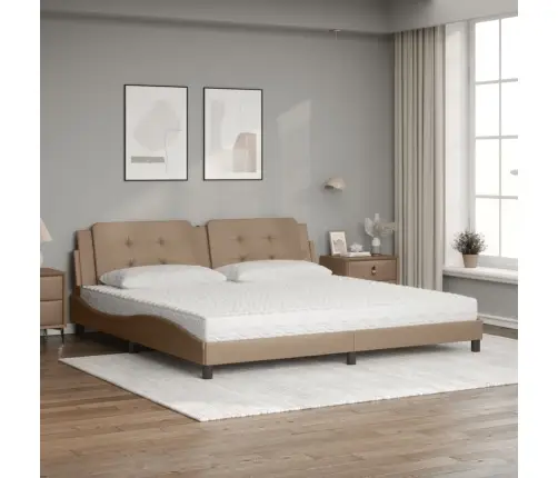 Voodi Koos Madratsiga Zadar, Cappuccino, 200 X 200 cm Kunstnahk