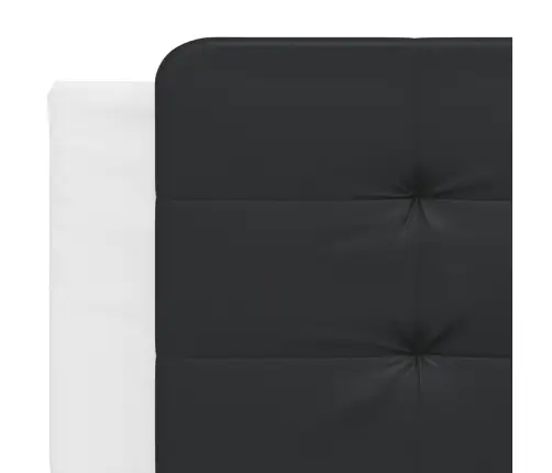 Gulta Ar Matraci, Balta Un Melna, 200X200 Cm, Mākslīgā Āda Vidaxl