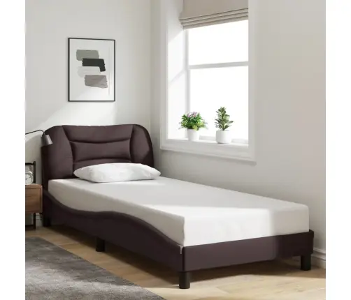 Gultas Rāmis Ar Led, Tumši Brūns, 80X200 Cm, Audums Vidaxl