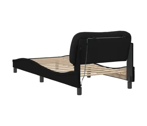 Voodiraam Led-Iga Ilma Madratsita Hvar , Must, 90X190cm Kangas