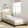 Gultas Rāmis Ar Led, Krēmkrāsa, 90X190 Cm, Audums Vidaxl