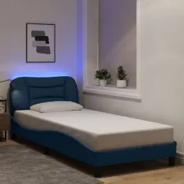 Voodiraam Led-Iga Ilma Madratsita Hvar, Sinine, 90 X 190 cm Kangas