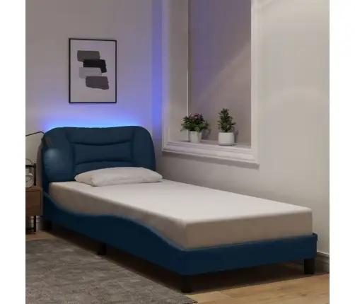 Voodiraam Led-Iga Ilma Madratsita Hvar, Sinine, 90 X 190 cm Kangas