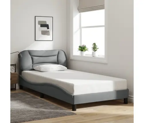 Gultas Rāmis Ar Led Bez Matrača, Gaiši Pelēks, 100X200 Cm Vidaxl
