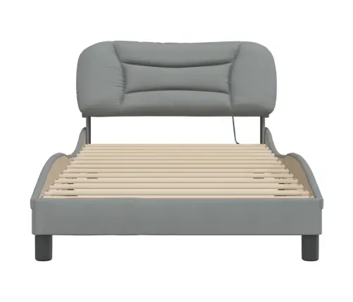 Gultas Rāmis Ar Led Bez Matrača, Gaiši Pelēks, 100X200 Cm Vidaxl