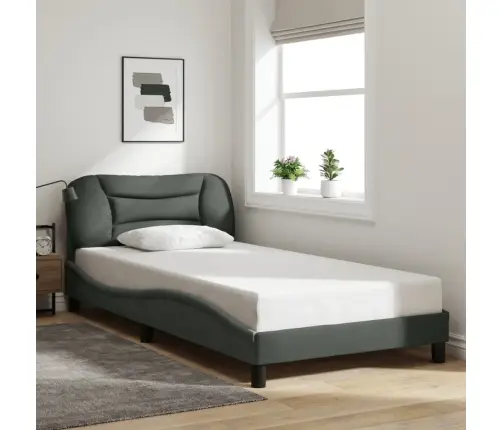 Gultas Rāmis Ar Led Bez Matrača, Tumši Pelēks, 100X200 Cm Vidaxl