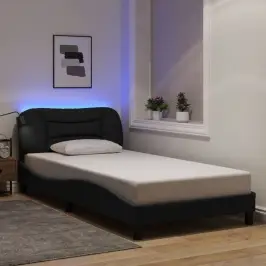 Voodiraam Led-Iga Ilma Madratsita Hvar Must 100X200 Cm Kangas