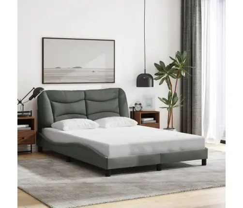 Gultas Rāmis Ar Led Bez Matrača, Tumši Pelēks, 140X200 Cm Vidaxl